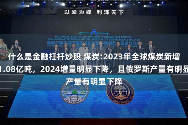 什么是金融杠杆炒股 煤炭:2023年全球煤炭新增产能1.08亿吨，2024增量明显下降，且俄罗斯产量有明显下降